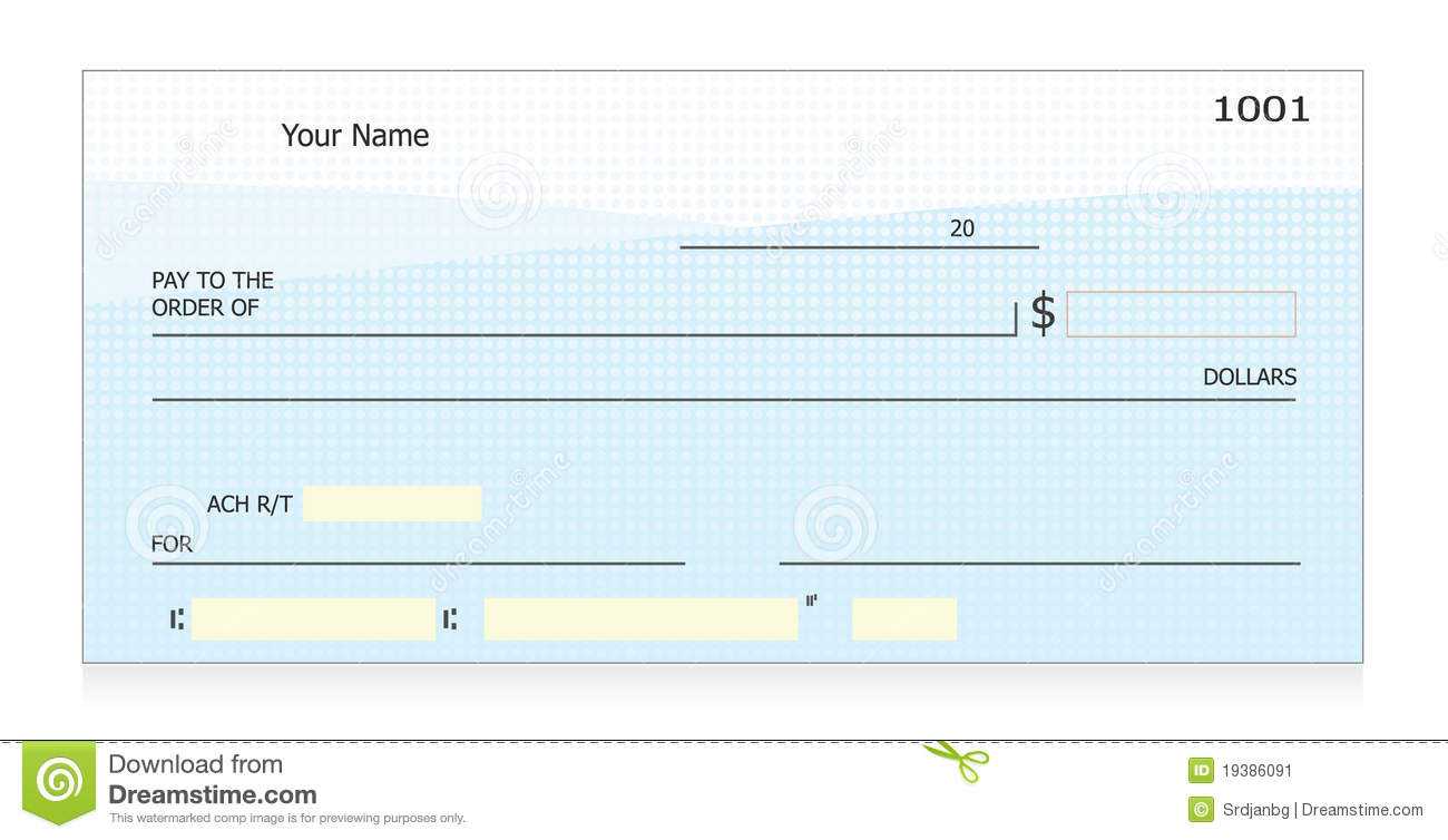Blank Check Stock Vector. Illustration Of Blank, Transaction Pertaining To Large Blank Cheque Template