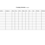 Blank Daily Cleaning Schedule And Record Sheet Office Inside Blank Cleaning Schedule Template