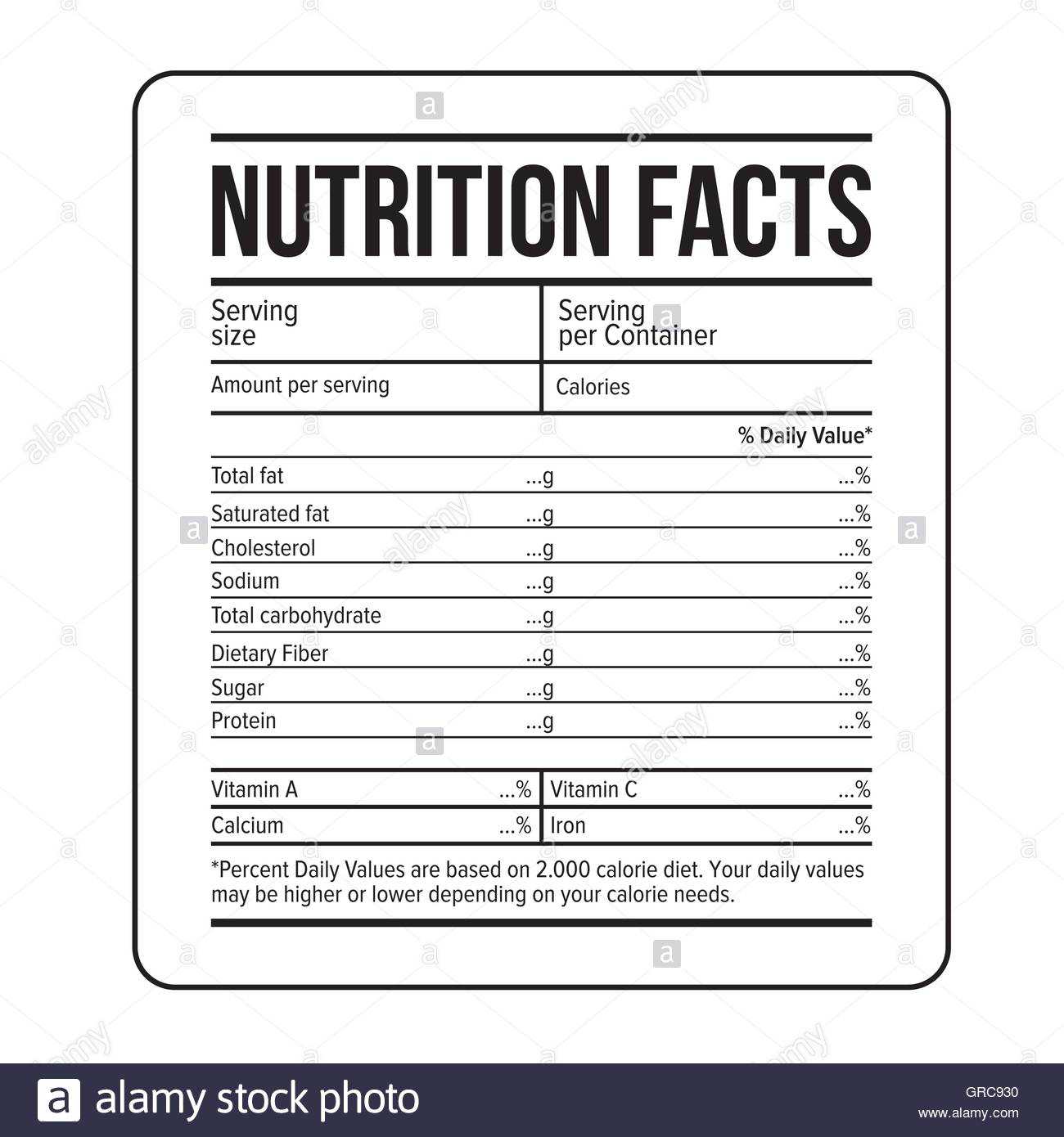 Blank Food Label Template – Best Sample Template Intended For Nutrition Label Template Word