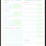 Blank Home Keeping Checklist Printables Intended For Blank Cleaning Schedule Template