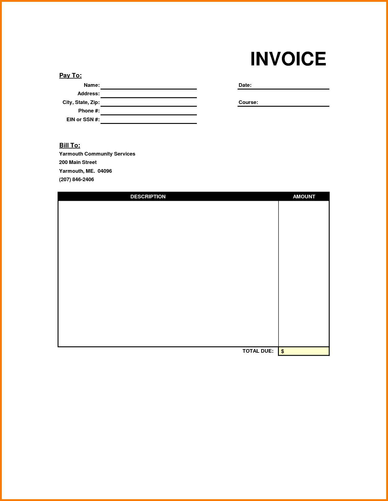 Blank Invoice Doc | Templates Free Printable Intended For Free Printable Invoice Template Microsoft Word