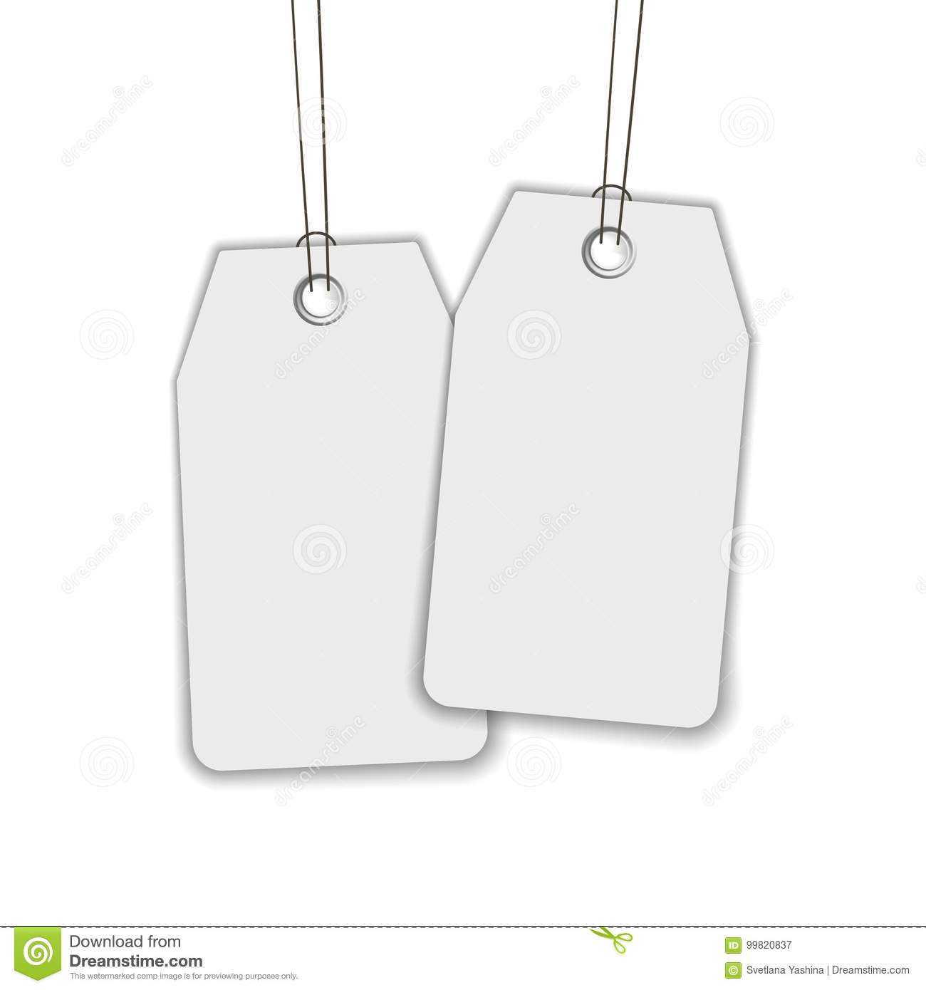 Blank Label Or Tag Isolated On White Stock Vector With Regard To Blank Luggage Tag Template