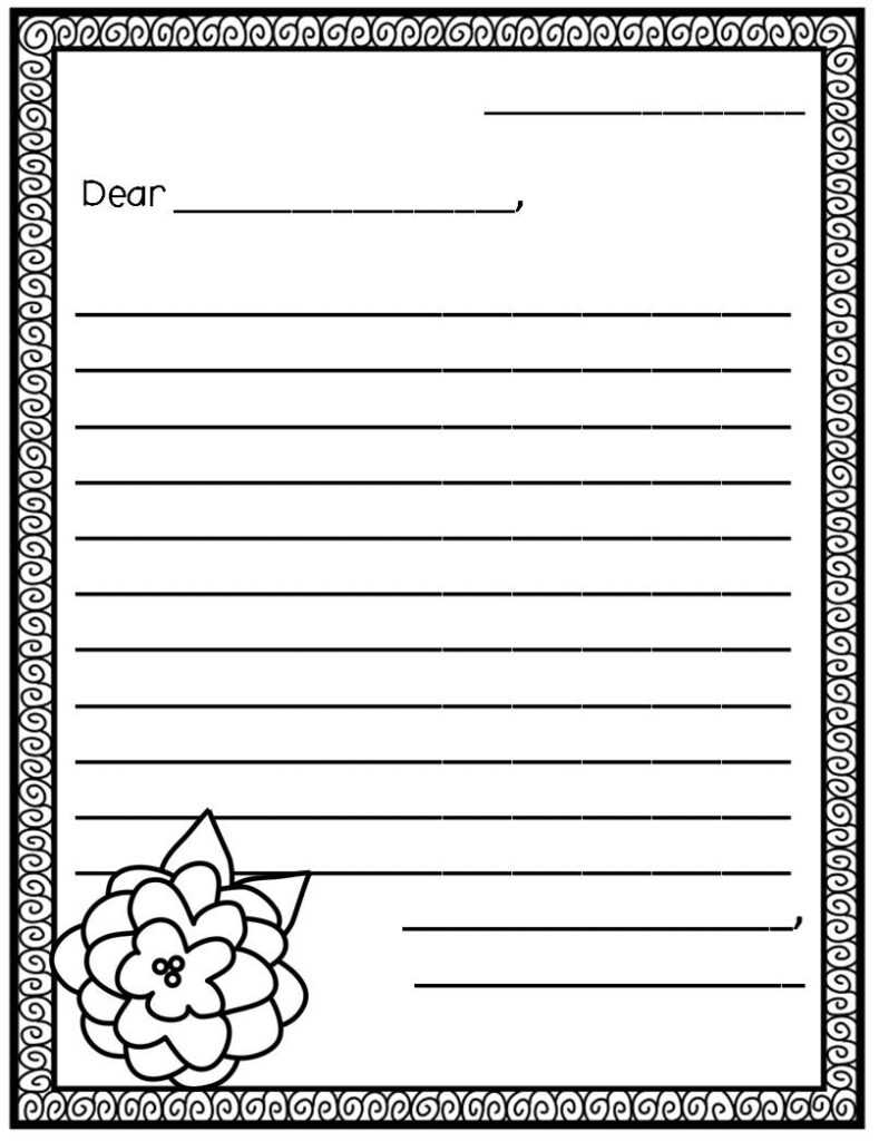 Blank Letter Writing Template For Kids Sample Design Templates