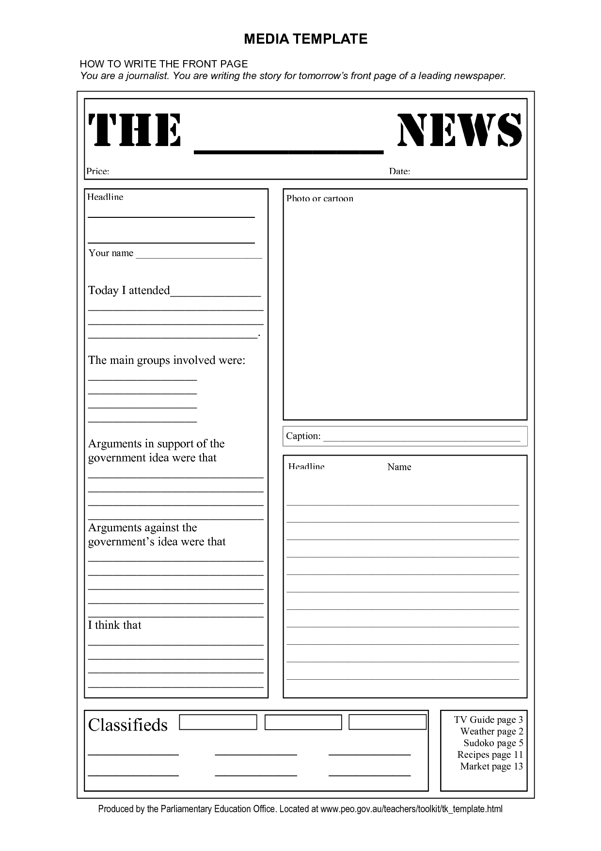 Blank Newspaper Template | E Commercewordpress Intended For Blank Newspaper Template For Word