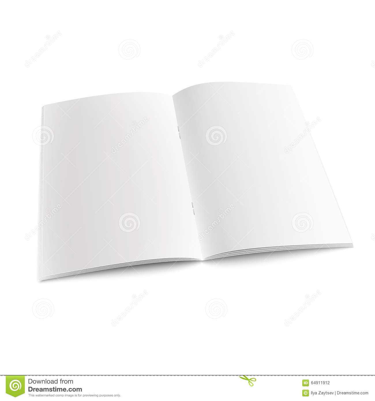 Blank Open Magazine Template With Staples. Stock Vector In Staples Banner Template