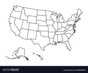 Blank Outline Map United States America within United States Map Template Blank