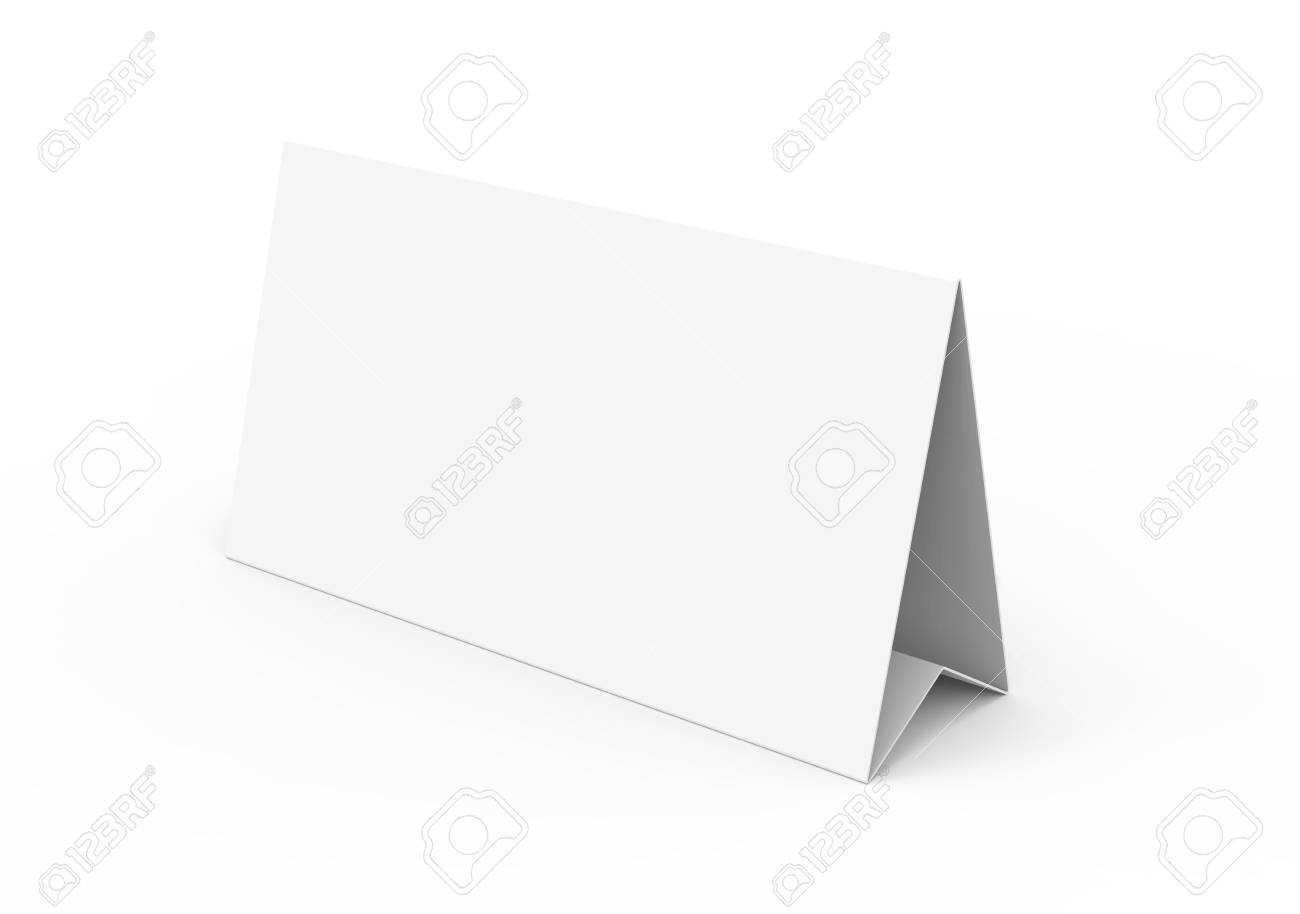 Blank Paper Tent Template, White Tent Card With Empty Space In.. Intended For Blank Tent Card Template