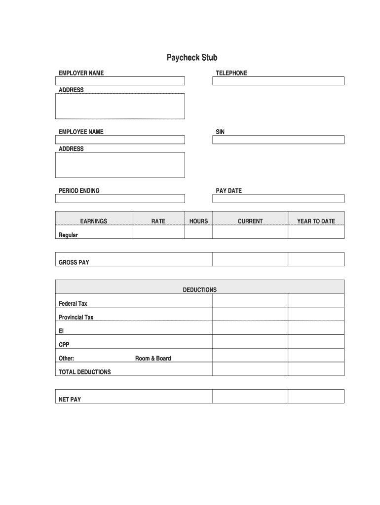Blank Pay Stub – Fill Online, Printable, Fillable, Blank Within Pay Stub Template Word Document