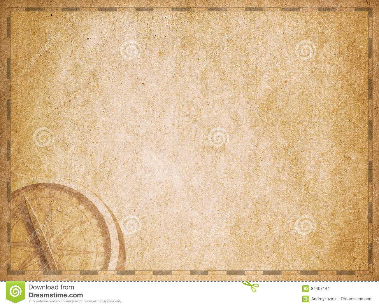 Blank Pirates Map Background. Stock Illustration With Blank Pirate Map Template