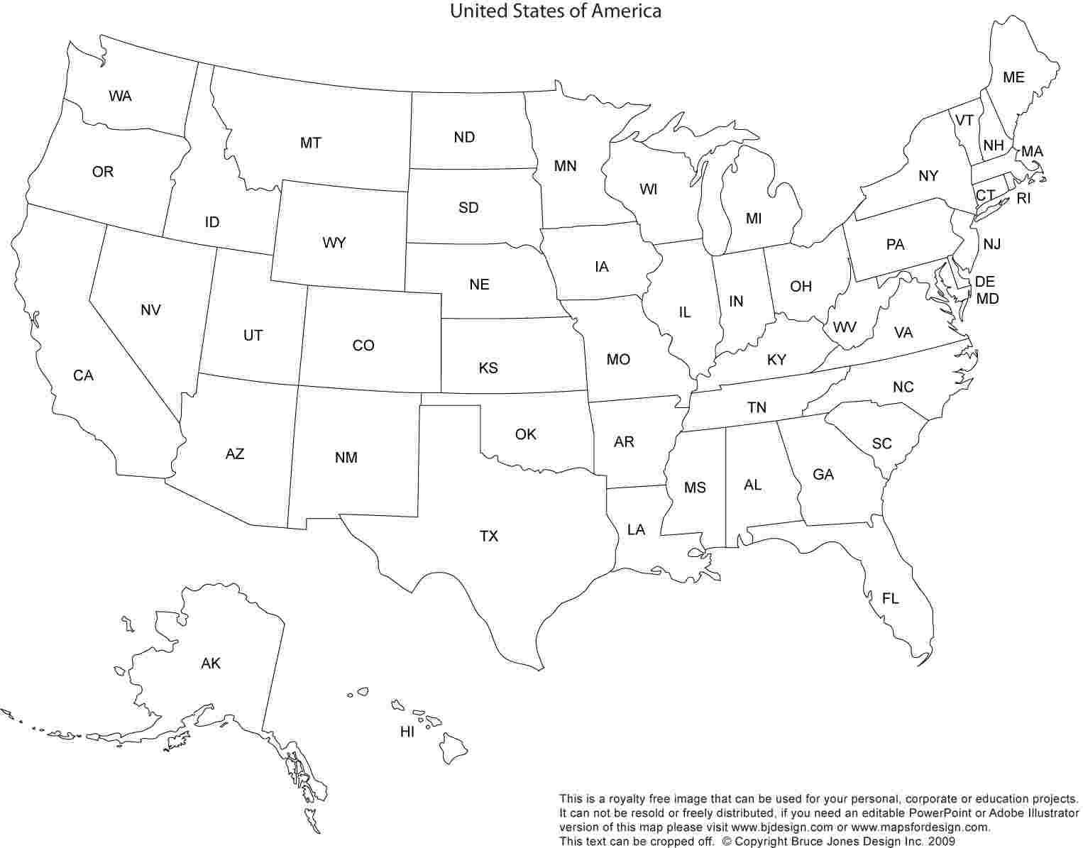 Blank Printable Map Of The United States And Canada With United States Map Template Blank