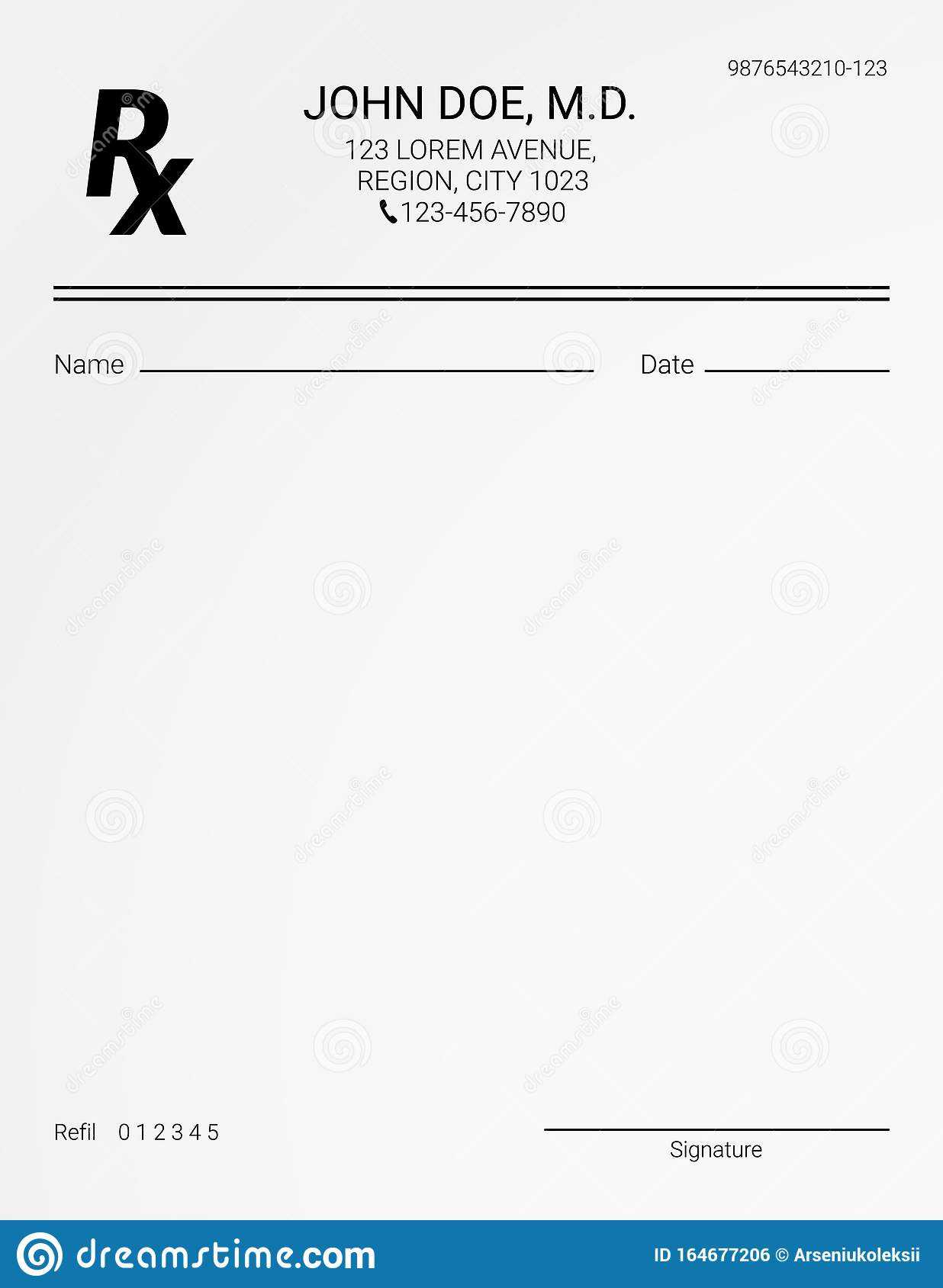 Blank Rx Prescription Form. Stock Vector – Illustration Of For Blank Prescription Form Template