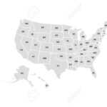 Blank Similar Usa Map Isolated On White Background. United States.. Inside Blank Template Of The United States