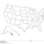 Blank Similar Usa Map On White Background. United States Of Regarding Blank Template Of The United States