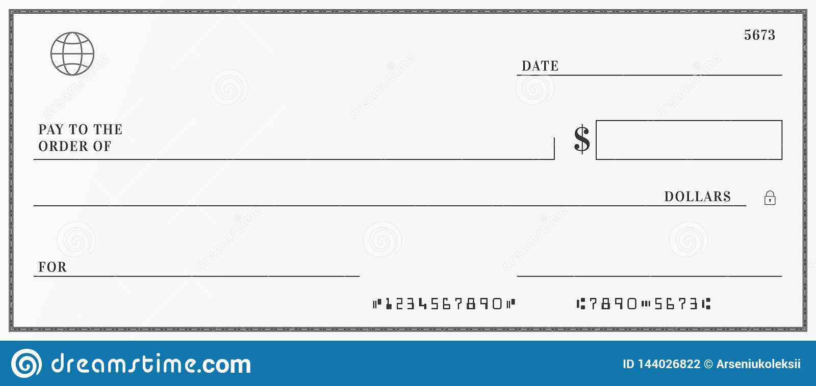 Blank Template Of The Bank Check. Stock Vector Pertaining To Large Blank Cheque Template