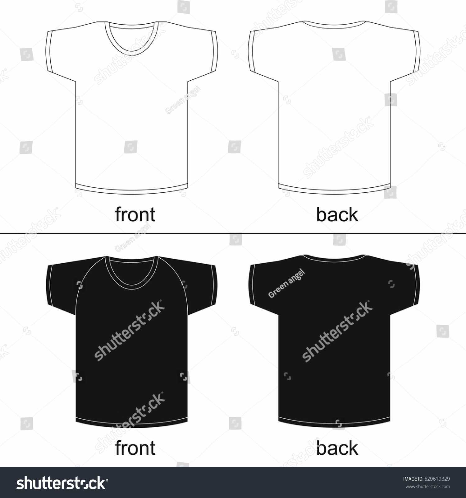 Blank Tshirt Template Front Back Printable Stock Image For Printable Blank Tshirt Template