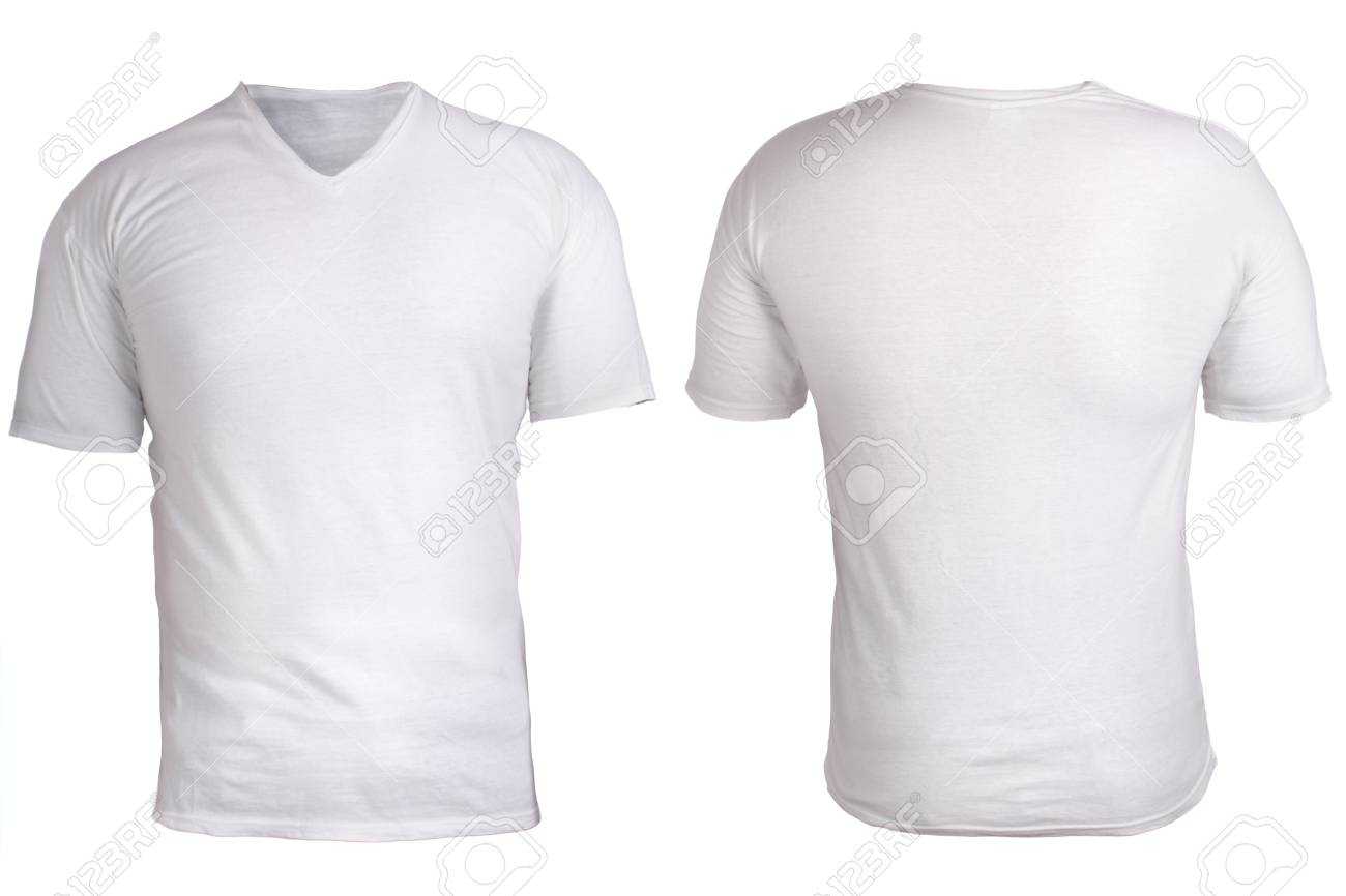 Blank V Neck Shirt Mock Up Template, Front, And Back View, Isolated,.. For Blank V Neck T Shirt Template