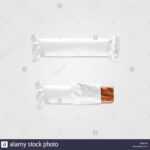 Blank White Candy Bar Plastic Wrap Mockup Isolated. Closed Intended For Blank Candy Bar Wrapper Template