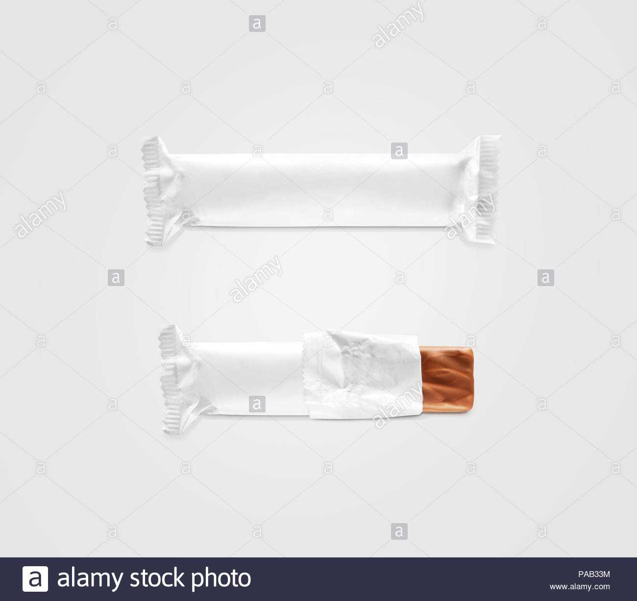 Blank White Candy Bar Plastic Wrap Mockup Isolated. Closed Intended For Blank Candy Bar Wrapper Template