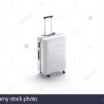 Blank White Suitcase With Handle Mockup Stand Isolated, 3D Within Blank Suitcase Template