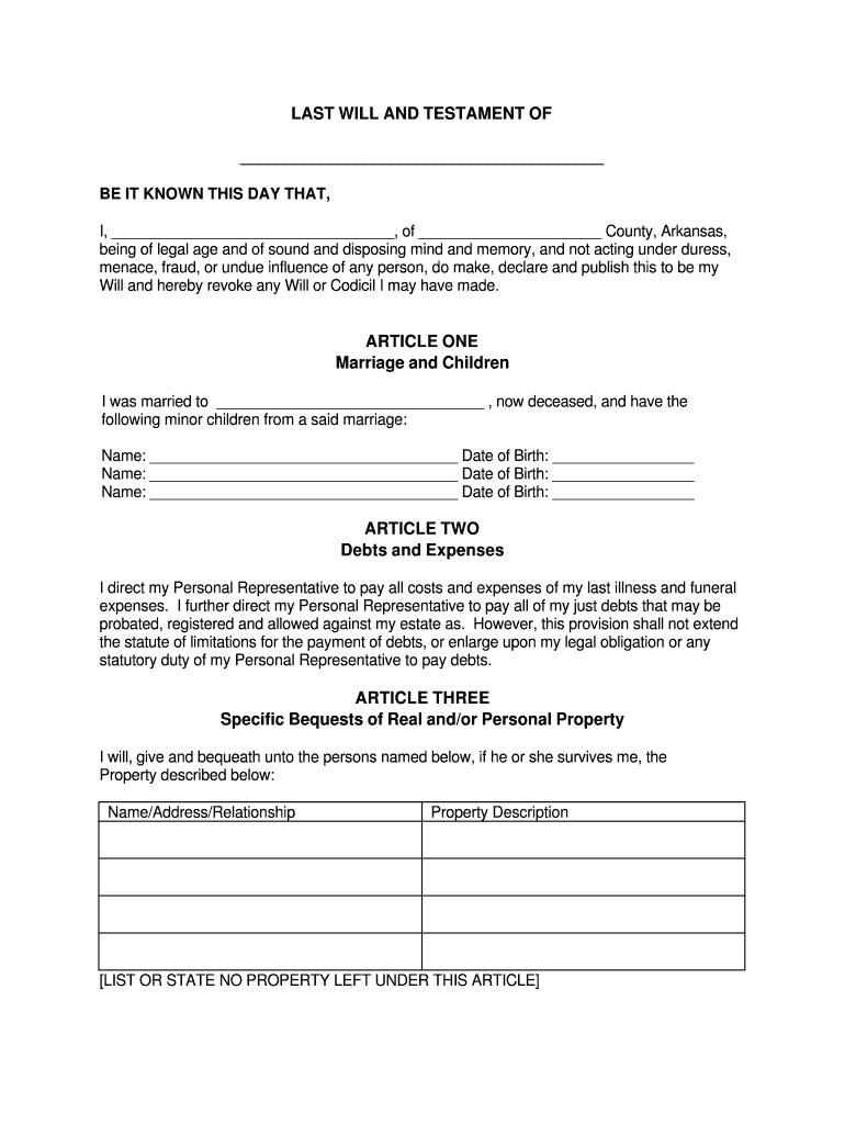 Blank Will Form – Fill Online, Printable, Fillable, Blank For Blank Legal Document Template