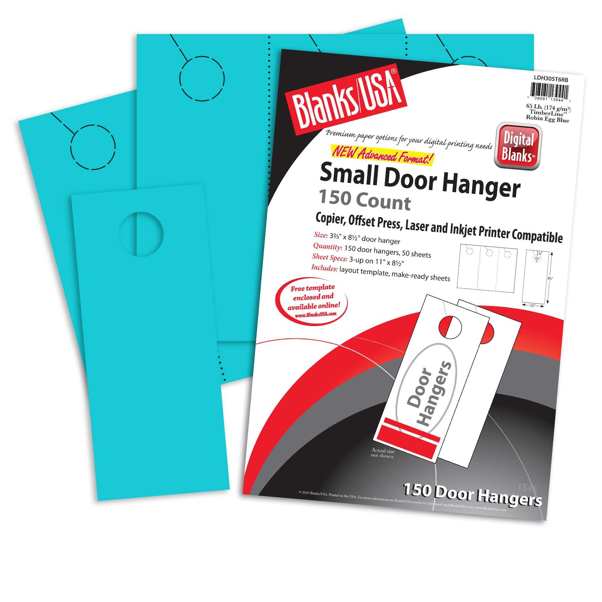 Blanks Usa Robin Egg Blue Small Door Hangers – 11 X 8 1/2 In 65 Lb Cover  Pre Cut 50 Per Package Pertaining To Blanks Usa Templates