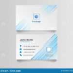 Blue Business Card Template Illustration Design. Identity Inside Blank Business Card Template Download