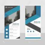 Blue Business Roll Up Banner Flat Design Template ,abstract Geometric.. Pertaining To Pop Up Banner Design Template