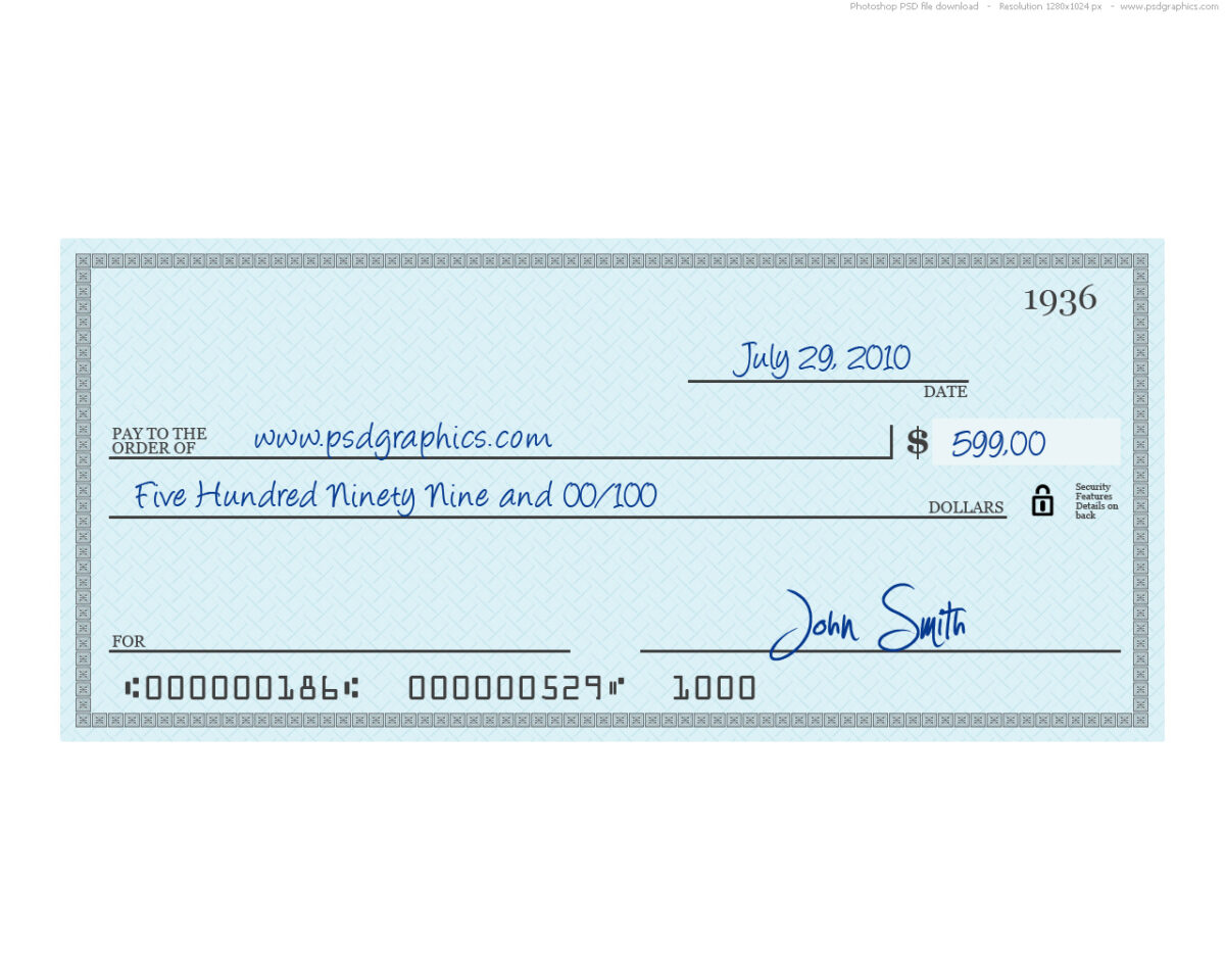 Large Blank Cheque Template - Sample Design Templates