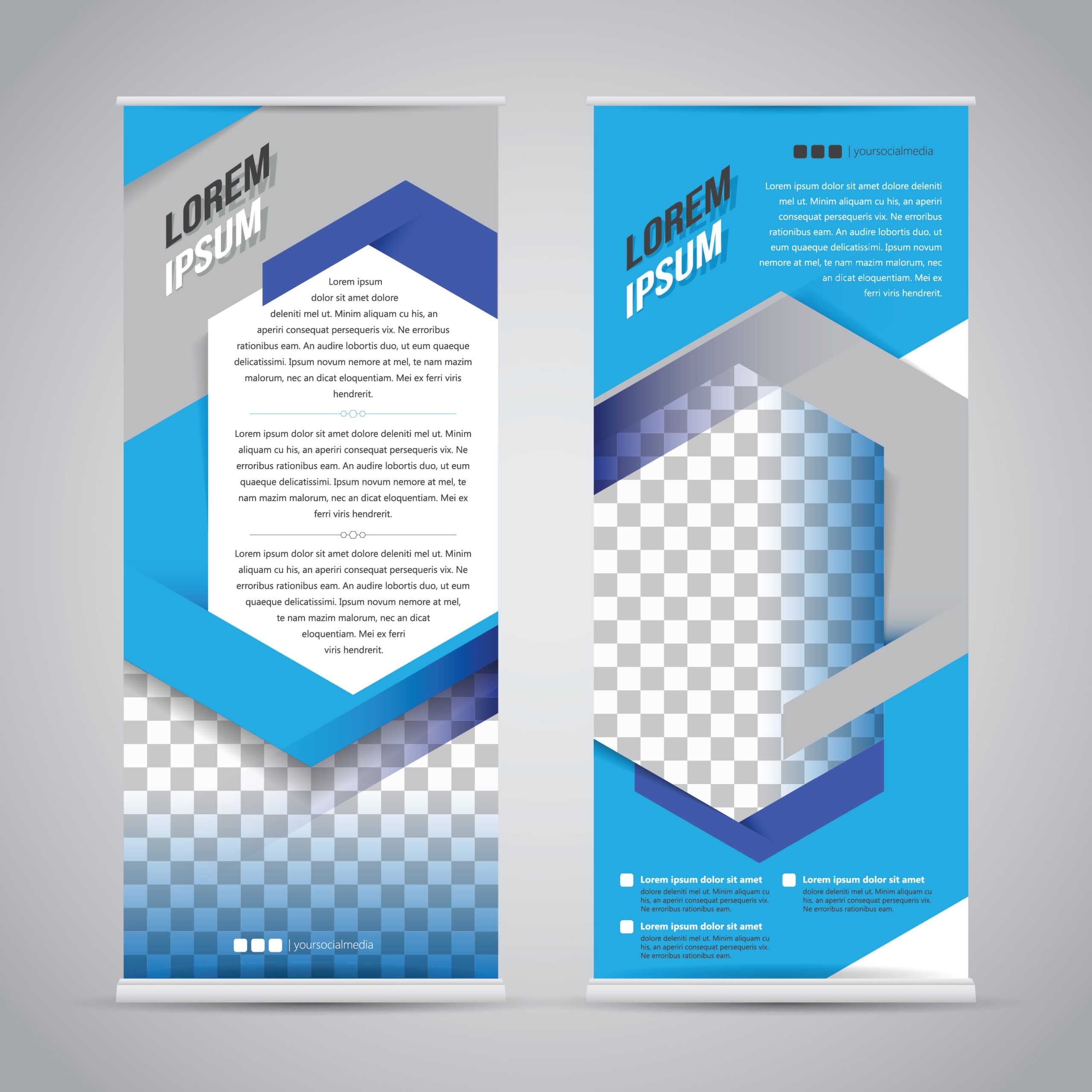 Blue Roll Up Banner Stand Design Template – Download Free With Regard To Banner Stand Design Templates