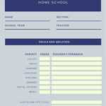 Blue Simple Homeschool Report Card – Templatescanva Inside Homeschool Report Card Template