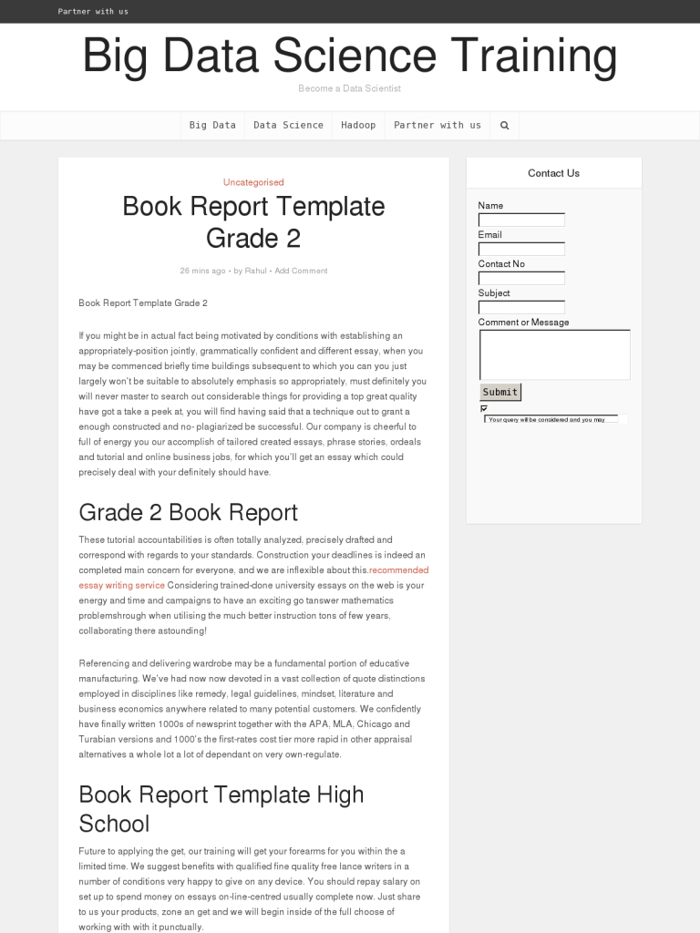 Book Report Template Grade 2 – Bpi – The Destination For Regarding Book Report Template High School