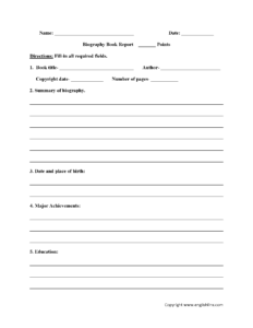 Book Report Worksheets | Biography Book Report Worksheets pertaining to Biography Book Report Template