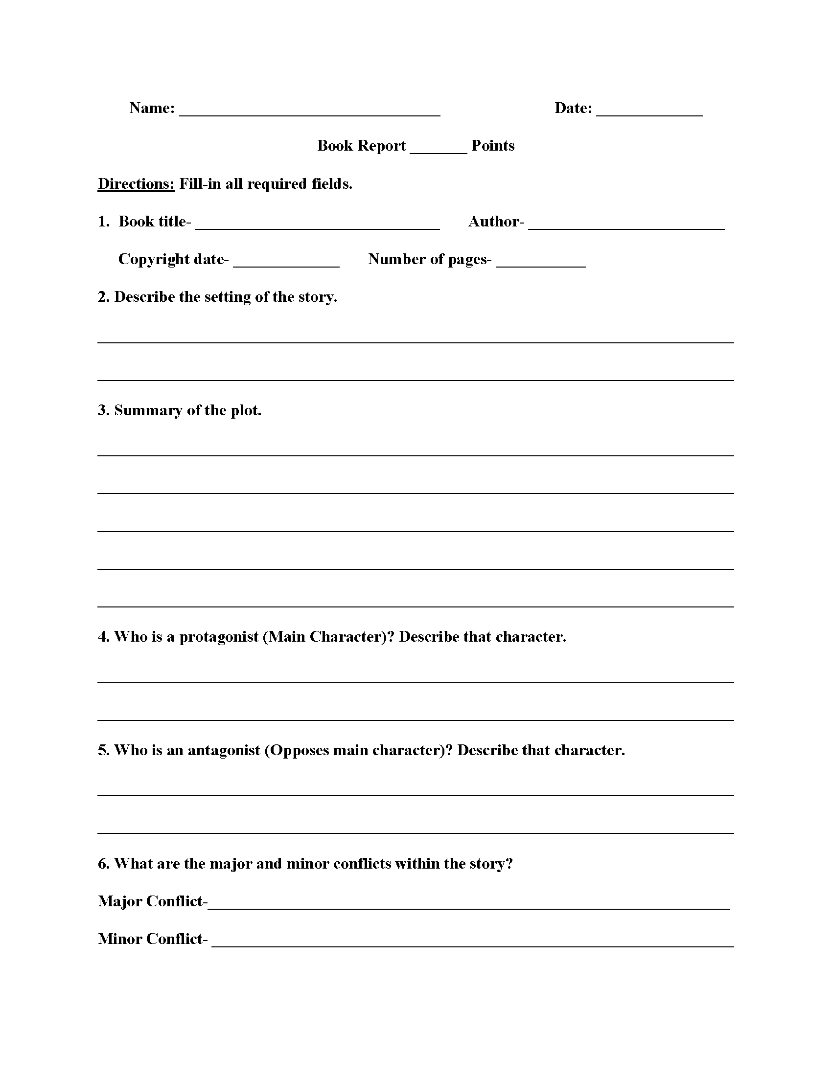 Book Report Worksheets | High School Book Report Worksheets Intended For Story Report Template