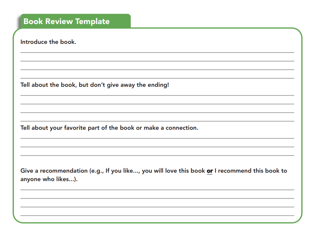 Book Review Examples And How To Write A Book Review Within Middle School Book Report Template