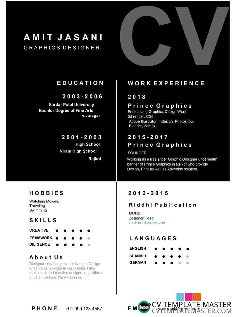 Box Detail Cv Template – Free Download In Ms Word – Cv With Personal Check Template Word 2003