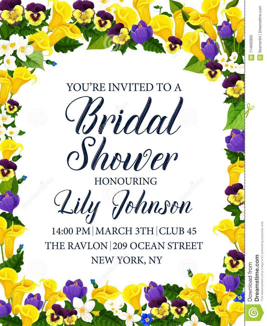 Bridal Shower Party Or Wedding Ceremony Invitation Stock Regarding Free Bridal Shower Banner Template