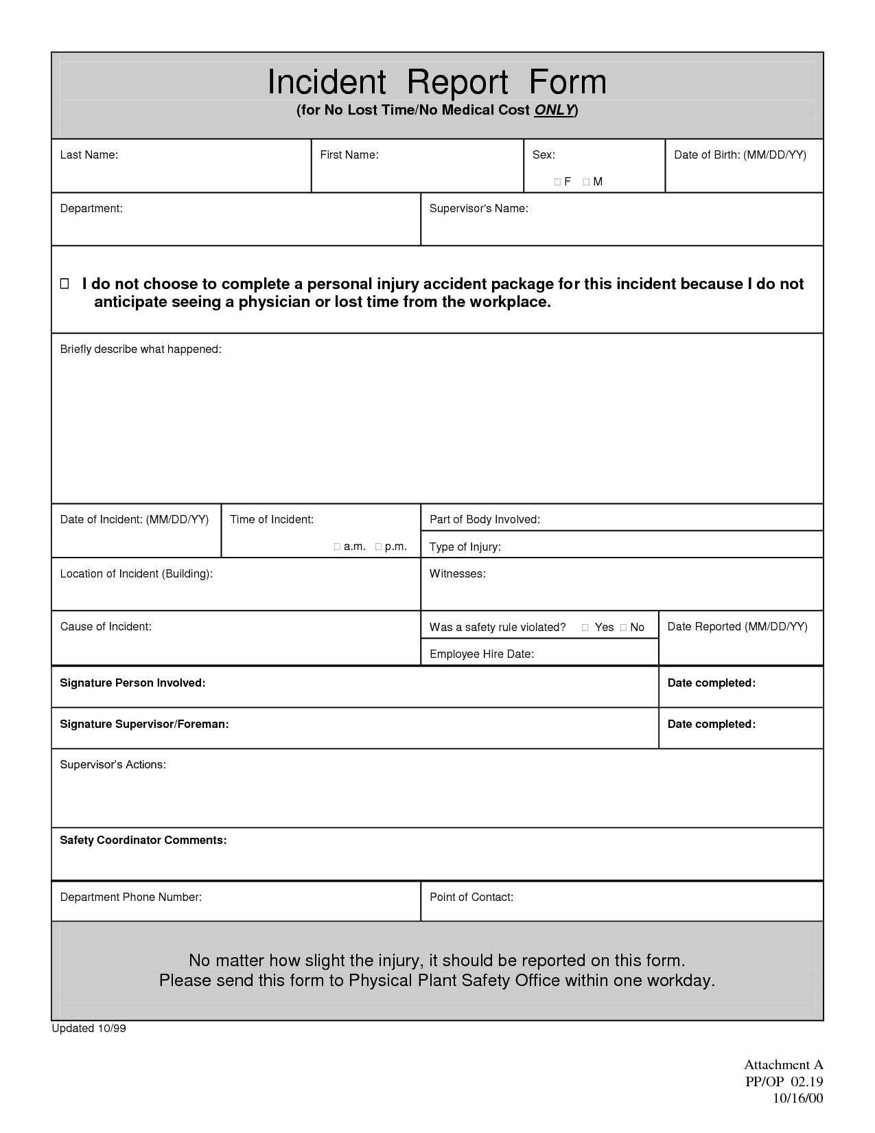 Brilliant Report Template For Incident Example Of Incident With Customer Incident Report Form Template