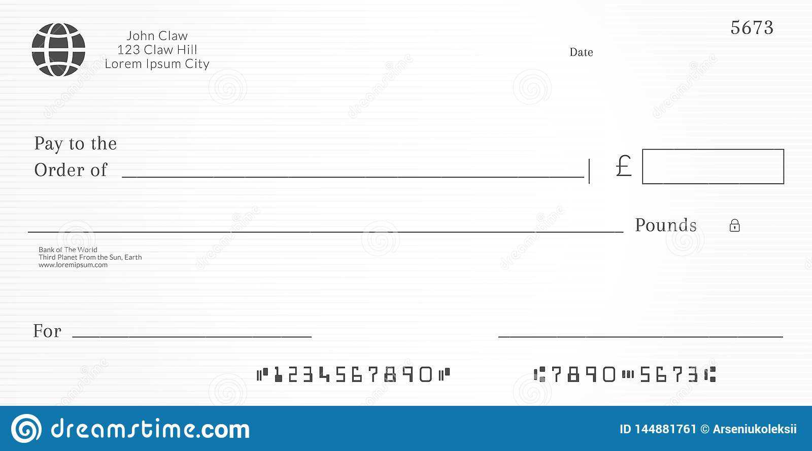 British Checkbook Page. Stock Vector. Illustration Of With Regard To Blank Cheque Template Uk