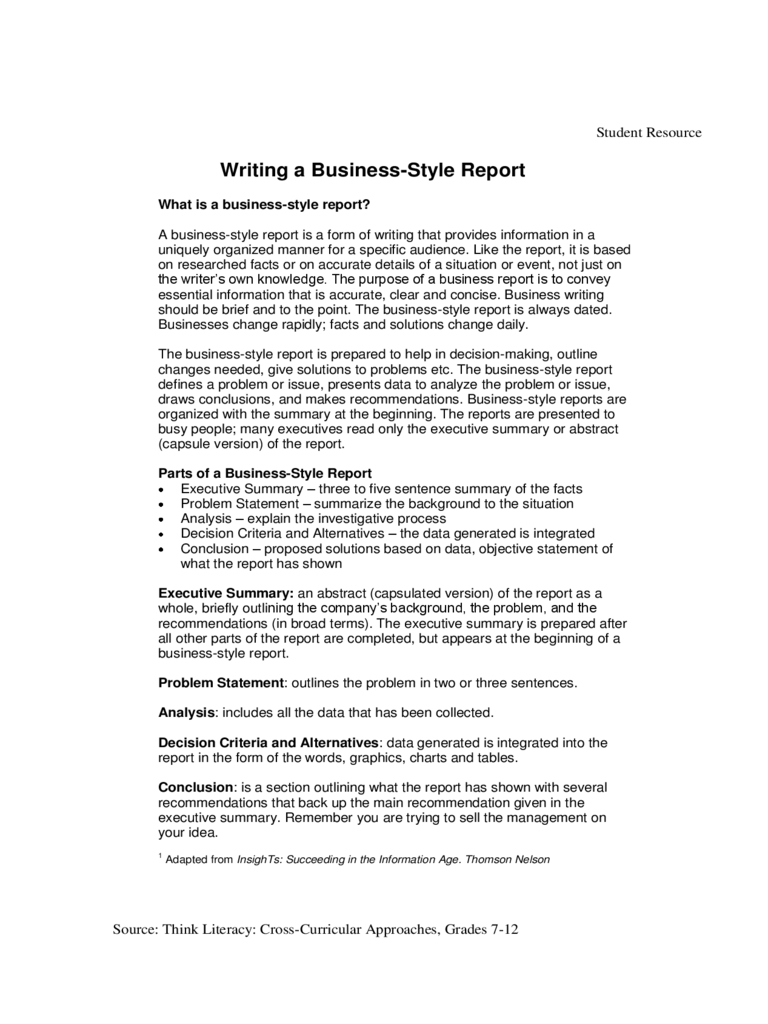 Business Report Template – 7 Free Templates In Pdf, Word Intended For Section 7 Report Template