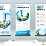 Business Roll Up Banner Stand. Presentation Concept For Retractable Banner Design Templates