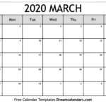 Calendar March To July 2020 | Printable Calendar 2020 Regarding Full Page Blank Calendar Template