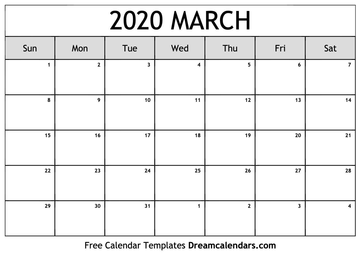 Calendar March To July 2020 | Printable Calendar 2020 Regarding Full Page Blank Calendar Template