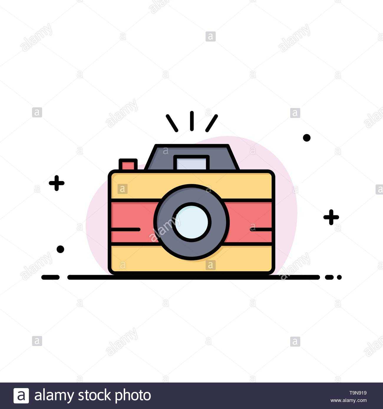 Camera, Image, Photo, Photography Business Flat Line Filled With Photography Banner Template