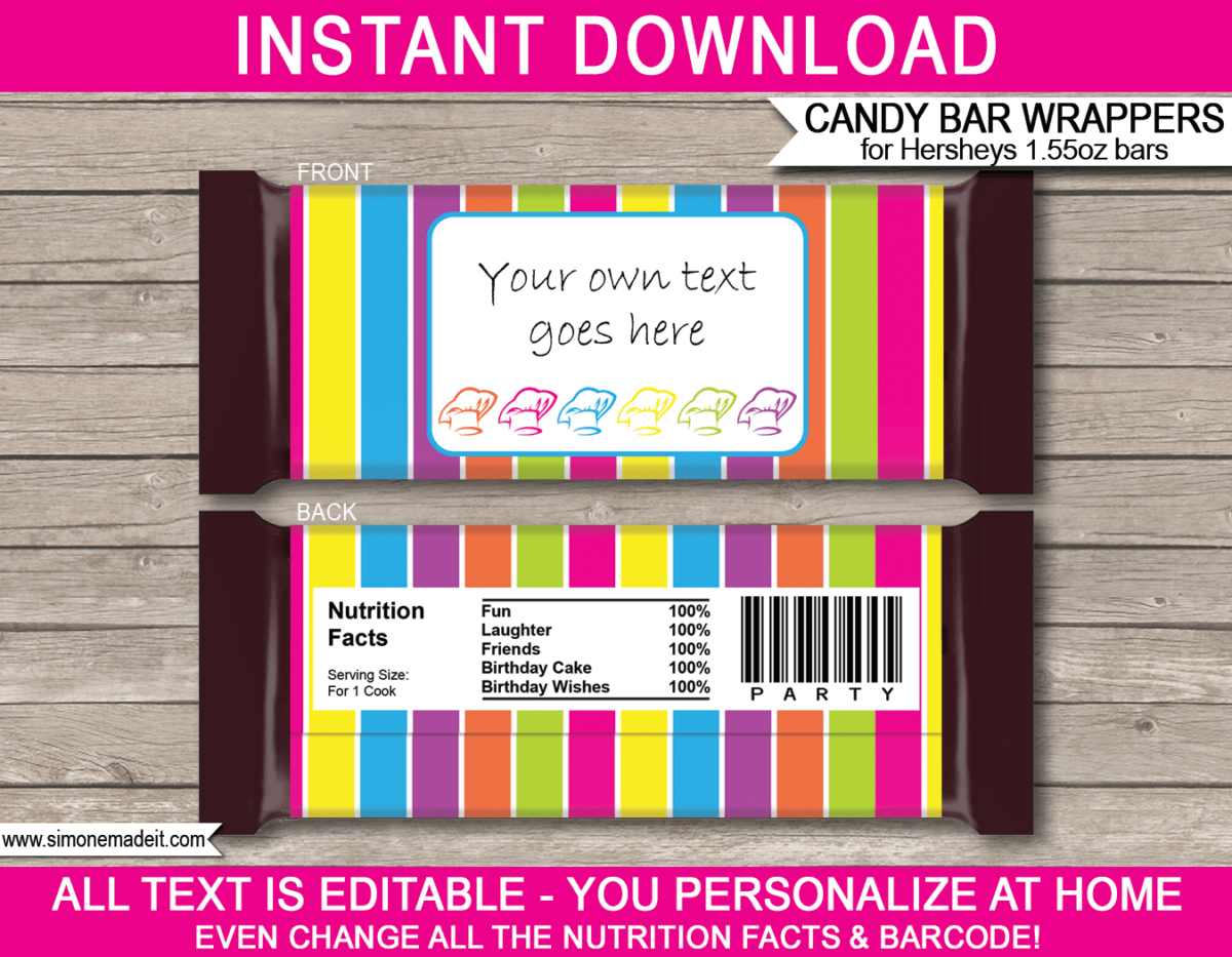 editable candy bar wrapper template for word