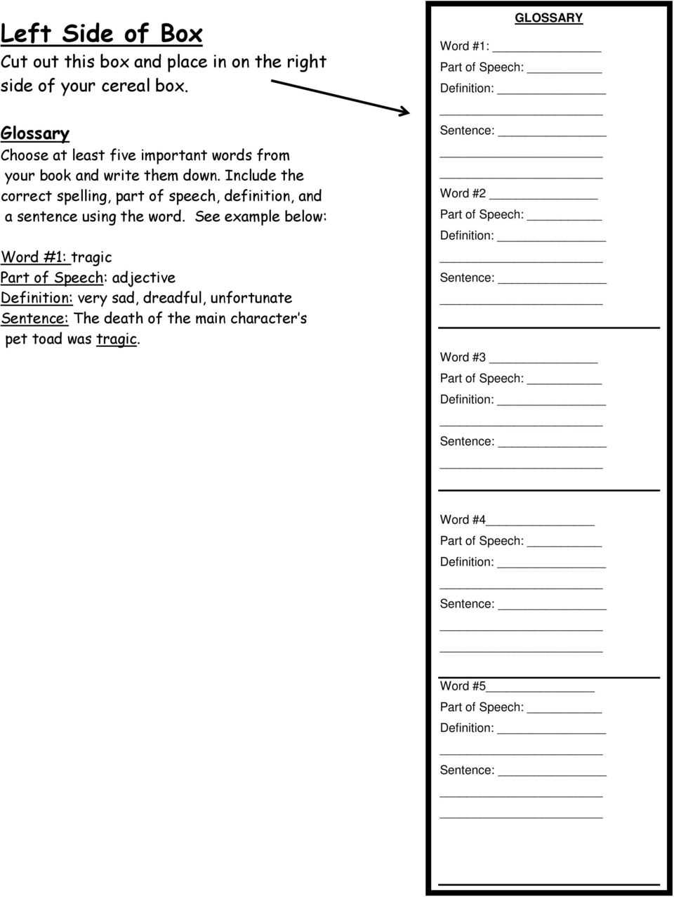 Cereal Box Book Report – Pdf Free Download With Regard To Cereal Box Book Report Template