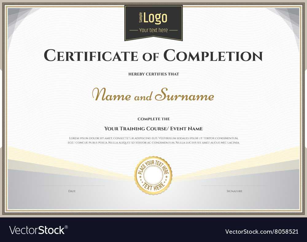 Certificate Of Completion Template Silver Theme Inside Blank Certificate Of Achievement Template