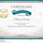 Certificate Of Participation Template With Green Broder Inside Certificate Of Participation Template Word