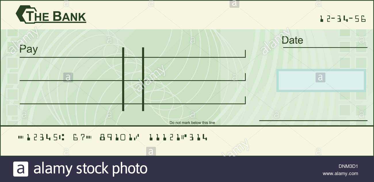 Cheque Stock Vector Images - Alamy For Blank Cheque Template Uk