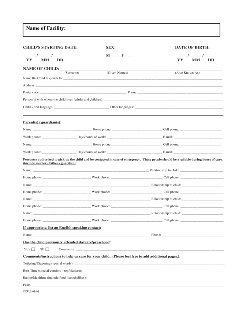 Child Registration Form – 3 Free Templates In Pdf, Word In Registration Form Template Word Free