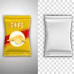 Chips Realistic Packaging Design With Blank White Template And.. With Regard To Blank Packaging Templates